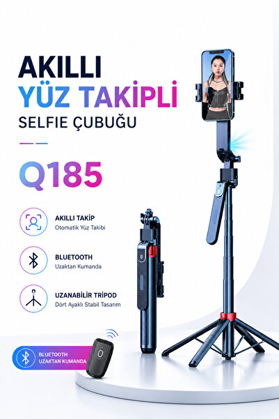 RAYLAX Q185 Akıllı Yüz Takip Özellikli Kameralı Kumandalı Canlı Yayın Selfi Ç...