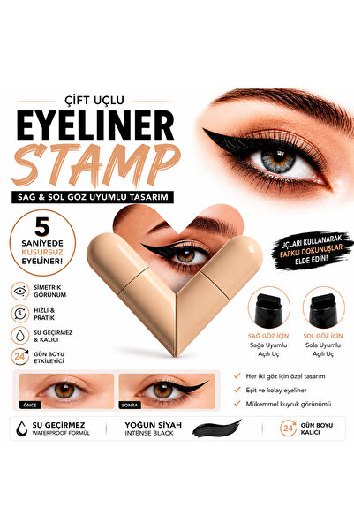 ROWENAROSE SİYAH- Suya Dayanıklı Çift Taraflı Eyeliner Damga Kalem Sağ Ve Sol...