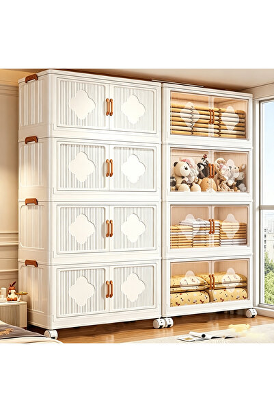 Vitakit Stackable clothing storage box, equipped with swivel wheels and magne...