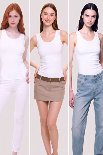 Loule Women's 3-Piece Cotton & Modal Thick Strap Flexible Daily Undershirt - ...