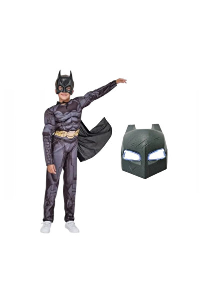 Depox Set costum Batman cu mustață și mască, din PVC cu LED-uri pentru copii ...