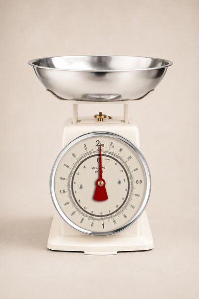 Poomy Retro Mutfak Terazisi - 2 KG Kapasiteli Mekanik Hassas Tartı - Metal Ka...