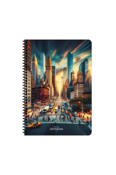 KESKİN COLOR Sharp A4 Lined Pp Cover City Spiral Notebook - New York