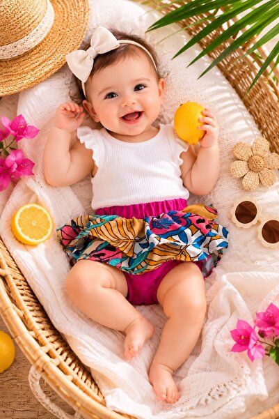 Atelier Des Reves ADR Premium Çift Kat Fırfırlı Kız Bebek Bloomer Külot Şort ...