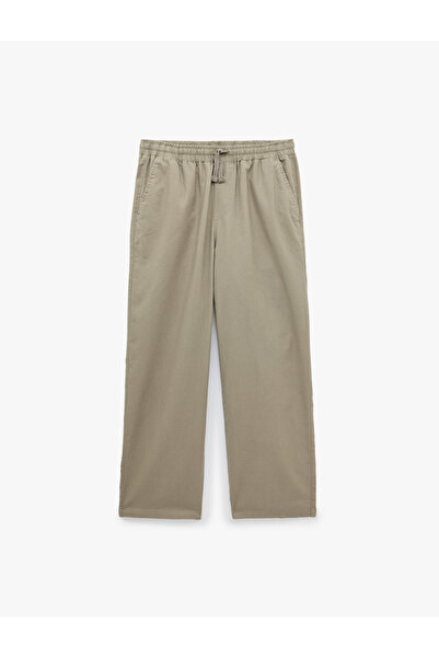 Koton Cotton Linen Blend Loose Fit Summer Trousers with Tie Waist