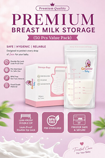 PREMİUM QUALİTY STORE Premium Breast Milk Storage Bags – 30,60,120 Pcs 150-18...