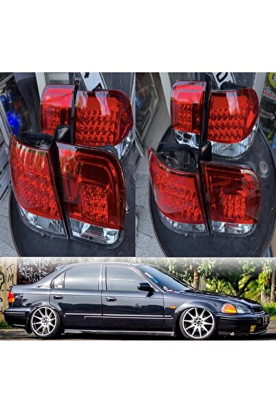 X POWER TUNİNG HONDA CİVİC 1996-2001 KIRMIZI BEYAZ LEDLİ ARKA STOP LAMBASI