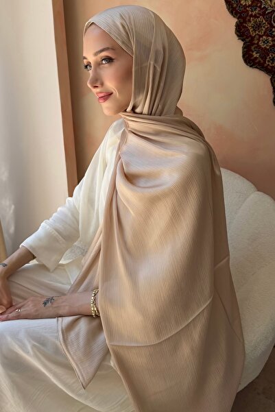 İmajButik Bej Abiye Safir İpek Şal
