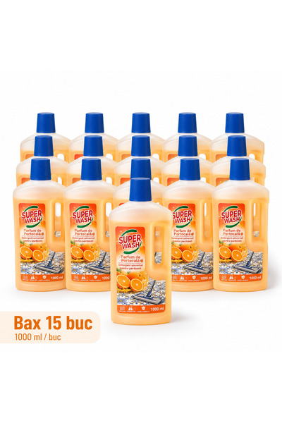 Super wash Detergent Universal pentru Pardoseli, Parfum de Portocala, Bax 15 ...