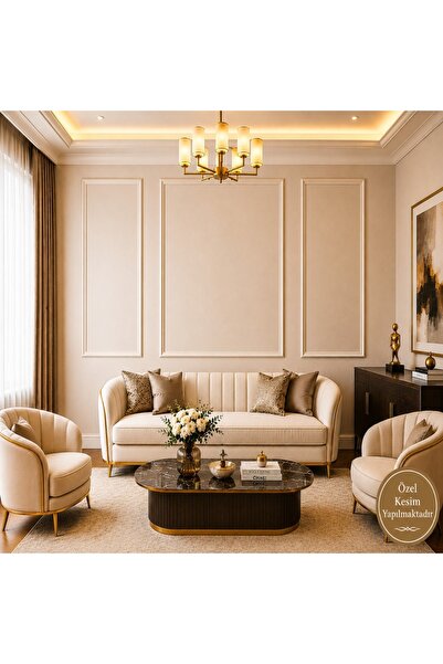 MİVA KONSEPT Dekoratif Boyanabilir Hazır Kesim Duvar Çıtası Seti (Set-401)