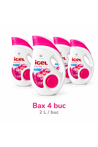 Igel Color Detergent Lichid pentru Rufe Colorate, Purity, Bax 4 Bucati x 2 L,...