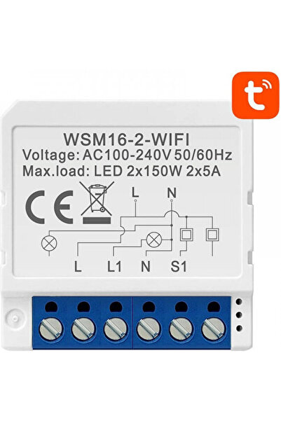 Avatto WSM16-W2 Έξυπνος Διακόπτης 2 Κανάλια Wi-Fi 5A