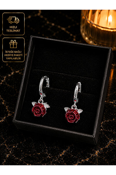 PURE BERRY Rose Motif Earrings