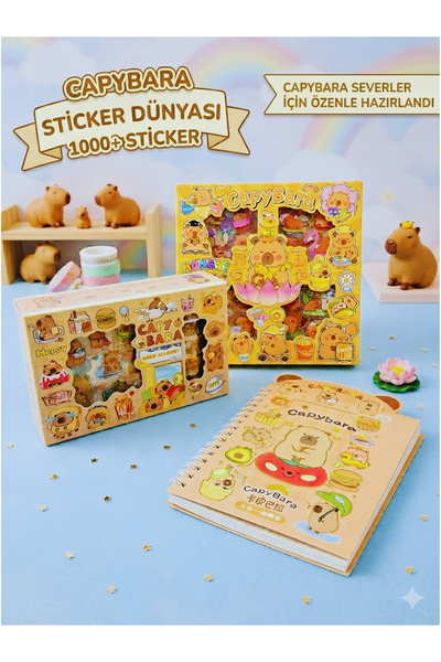ÖZ OFİS Capybara Sticker Seti Defter Ve Etiket 3'lü Set - Bullet Journal , Aj...