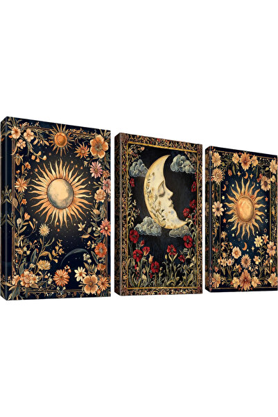 OEM Tablou pe pânză Boho Abstracție Gothic Decorativ 3 panouri 120x60 cm