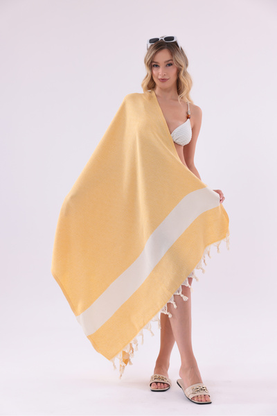 Lux Touch Hera 100% bumbac, peshtemal de plajă cu model geometric |   Pareo c...