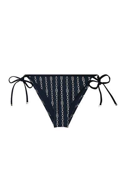Tommy Hilfiger Slip de bikini esențial pentru femei, cu imprimeu și legătură ...