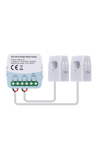 Choice WMDL-2C Tuya Smart Energy Meter WIFI Bidirection 2 Channel with Curren...