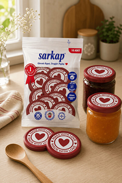 Sarkap Hijyenik Paketli 10'lu 82 mm Kapak - With Love Seri - Bordo Beyaz