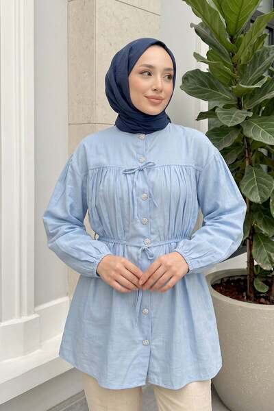 zenne تونيك برباط وتفاصيل رباط 2366 - أزرق فاتح