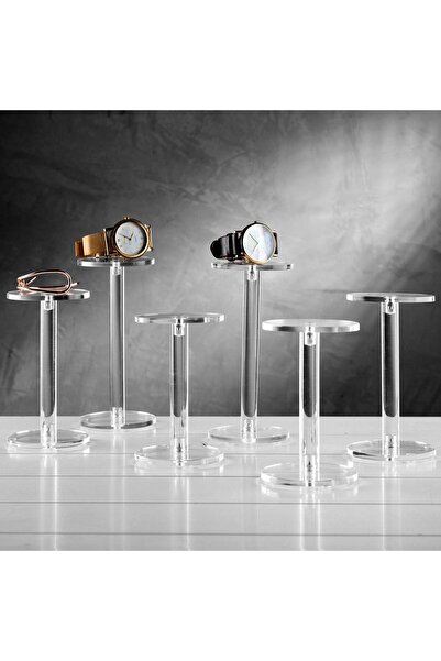 Slasa Clear Acrylic Jewelry Display Riser 6 Pcs 10 x 12 x 15 cm Showcase Stand