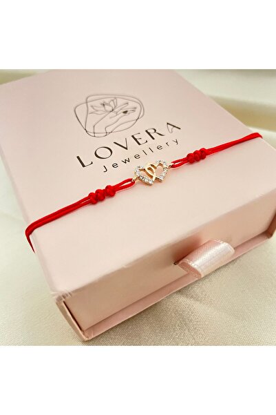Lovera Jewellery 925 Ayar Gümüş Sertifikalı Rose Renk İkili Kalp Şans ve Sevg...