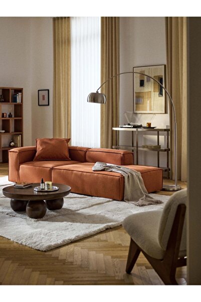 S Home Design Concept Frida Mini Dinlenme Puf Kanepe Köşe, Sağ Köşe, Keten Ki...