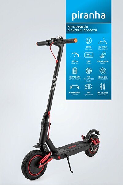 Piranha 5015K Elektrikli Scooter 36V 10.4Ah 35 Km Menzil Katlanabilir Çift Am...