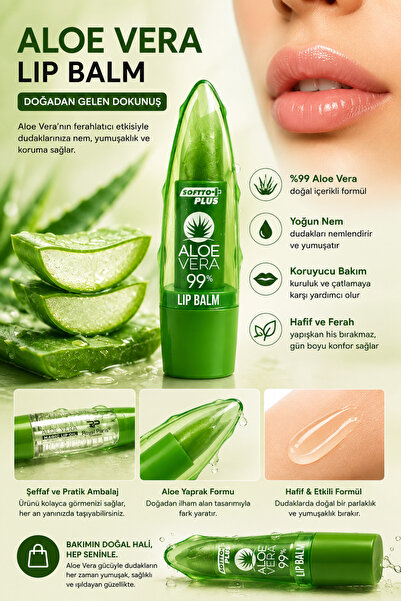 Aloe Vera %99 Dudak Balmı | Yoğun Nemlendirici ve Koruyucu Lip Balm |