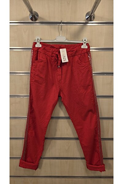 Park Moda Italian Trousers with Side Stripes Lycra