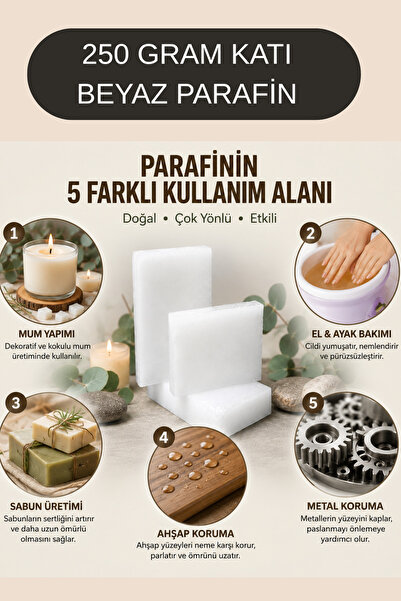 AKLIMDASIN Saf Parafin Blok Mum Yapımına Uygun Beyaz Parafin | Hobi, El Sanat...
