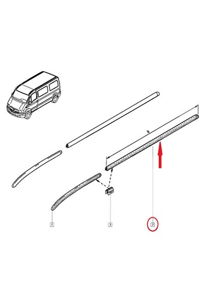 RapidAuto Ornament pavilion Renault Master 2 1998-2007, 654mm , bandou partea...
