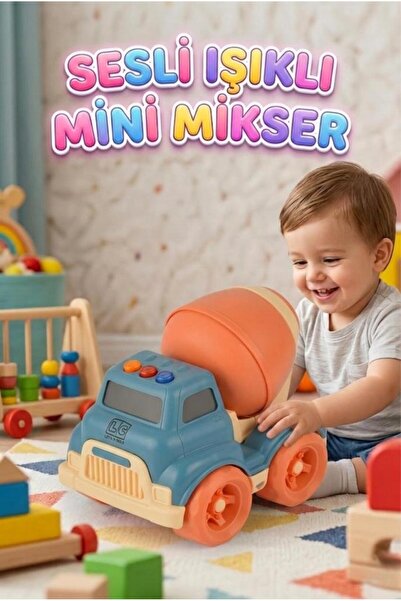 Tıfıl Toys Işıklı ve Sesli Eğitici Beton Mikseri Çocuklar İçin Güvenli Gelişi...