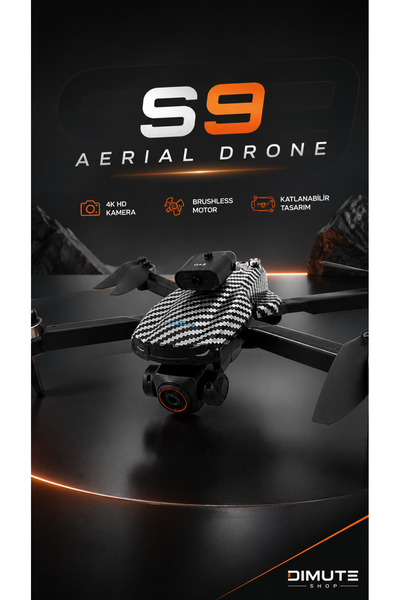 Dimute Shop S9 Aerial Drone HD 4K Kamera Brushless Motor 3000mAh Batarya