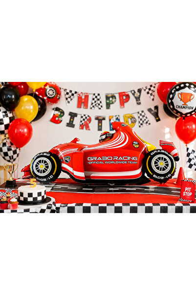 DODOMAR Red Race Car Foil Balloon 52X110 cm Birthday Children's Party Decoration