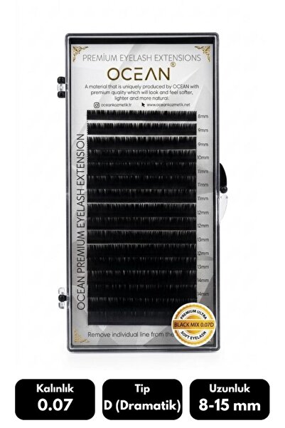 Ocean Doğal İpek Kirpik (Black MİX Natural Eyelash) 0.07D