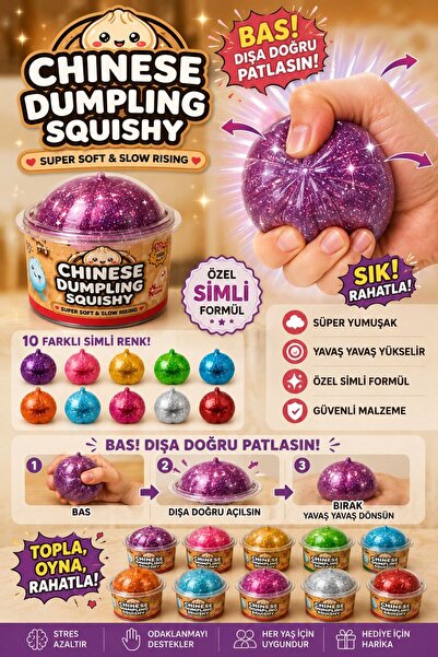 YYB ÇİN MANTISI CHINESE DUMPLING SQUISHY – SÜPER YUMUŞAK STRES OYUNCAĞI