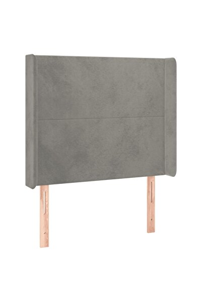 vidaxl Tăblie de pat cu aripioare gri deschis 83x16x118/128 cm catifea