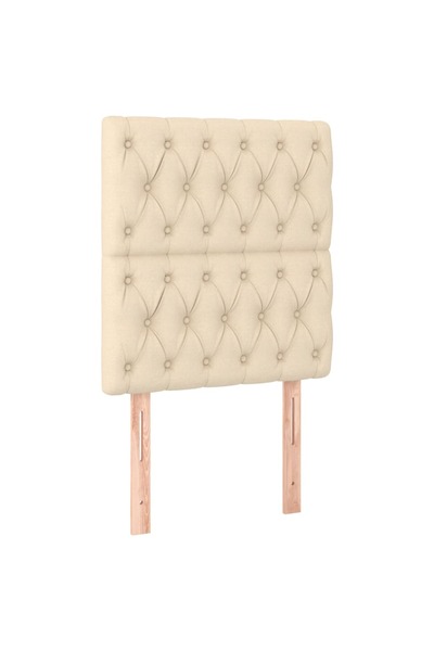 vidaxl Tăblie de pat crem 80x7x118/128 cm, material textil