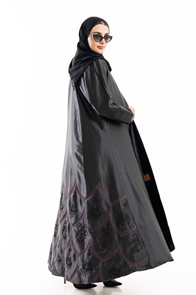 Hasnaa Abaya عباية ريمان بتطريز موف