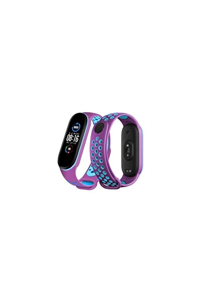 Generic Brand Mi Band 4 Sport Perforated Strap (Not a Watch) - Purple-Blue
