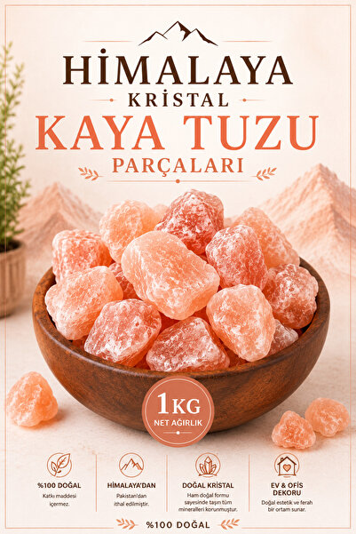 ANADOLU HASAT Himalaya Kristal Kaya Tuzu Parçaları 1 Kg Doğal