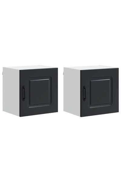 vidaxl Dulap de bucătărie Kalmar 2 pcs Negru 40 x 31 x 40 cm