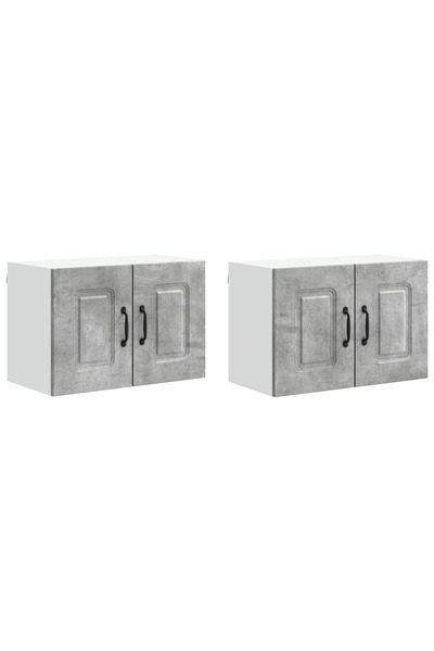 vidaxl Dulap de bucătărie Kalmar 2 pcs Gri din beton 60 x 31 x 40 cm