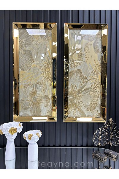 Armoni YONCA-GOLD AYNA TABLO SETİ-30x70cm (30x70 x 2 adet tablo)
