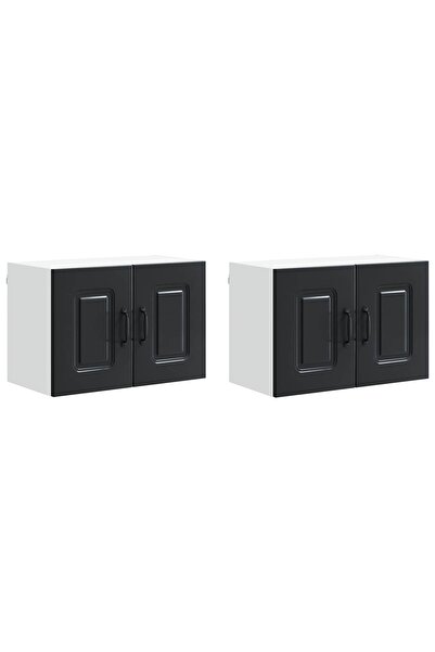 vidaxl Dulap de bucătărie Kalmar 2 pcs Negru 60 x 31 x 40 cm