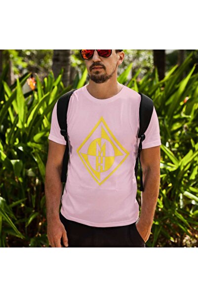 iLovePrints Yellow Abstract Emblem Tshirt