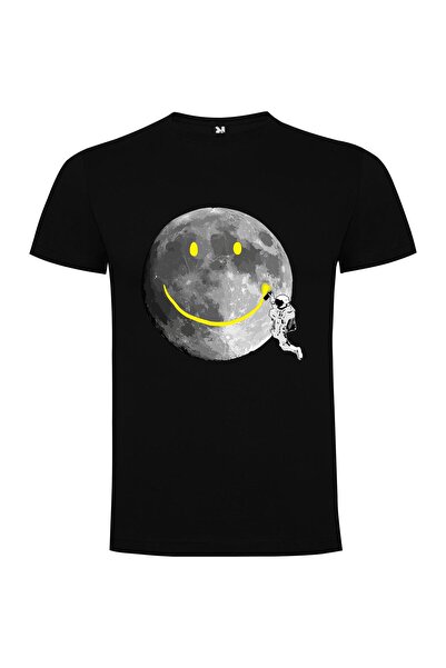 iLovePrints Happy Moon Landing Smiley Tshirt