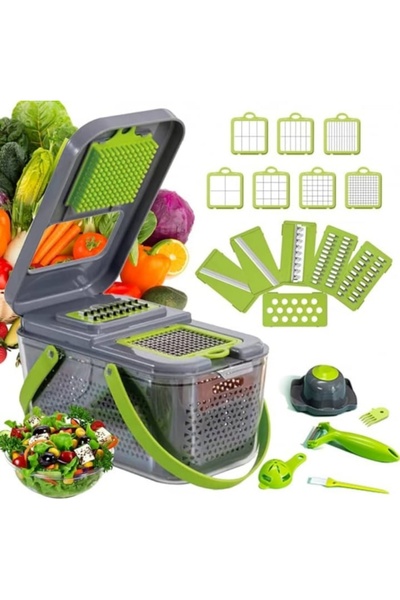 OEM Razatoare Multifunctionala pentru Fructe si Legume, 22 Piese, Lame din Ot...