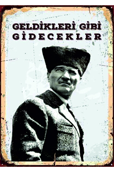 Lucena Ataturk drveni MDF znak 'Otići će onako kako su došli' Zidni dekor Ret...